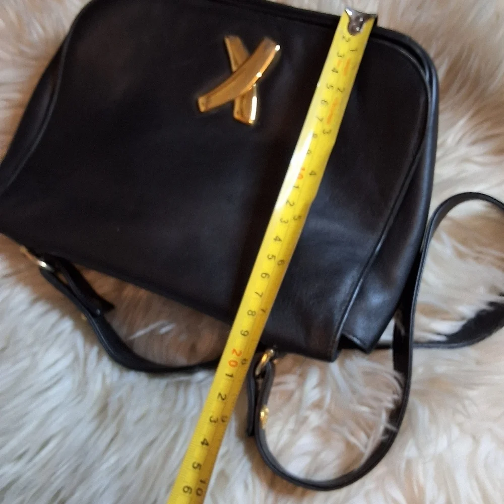 Paloma Picasso rare navy suede round x bag